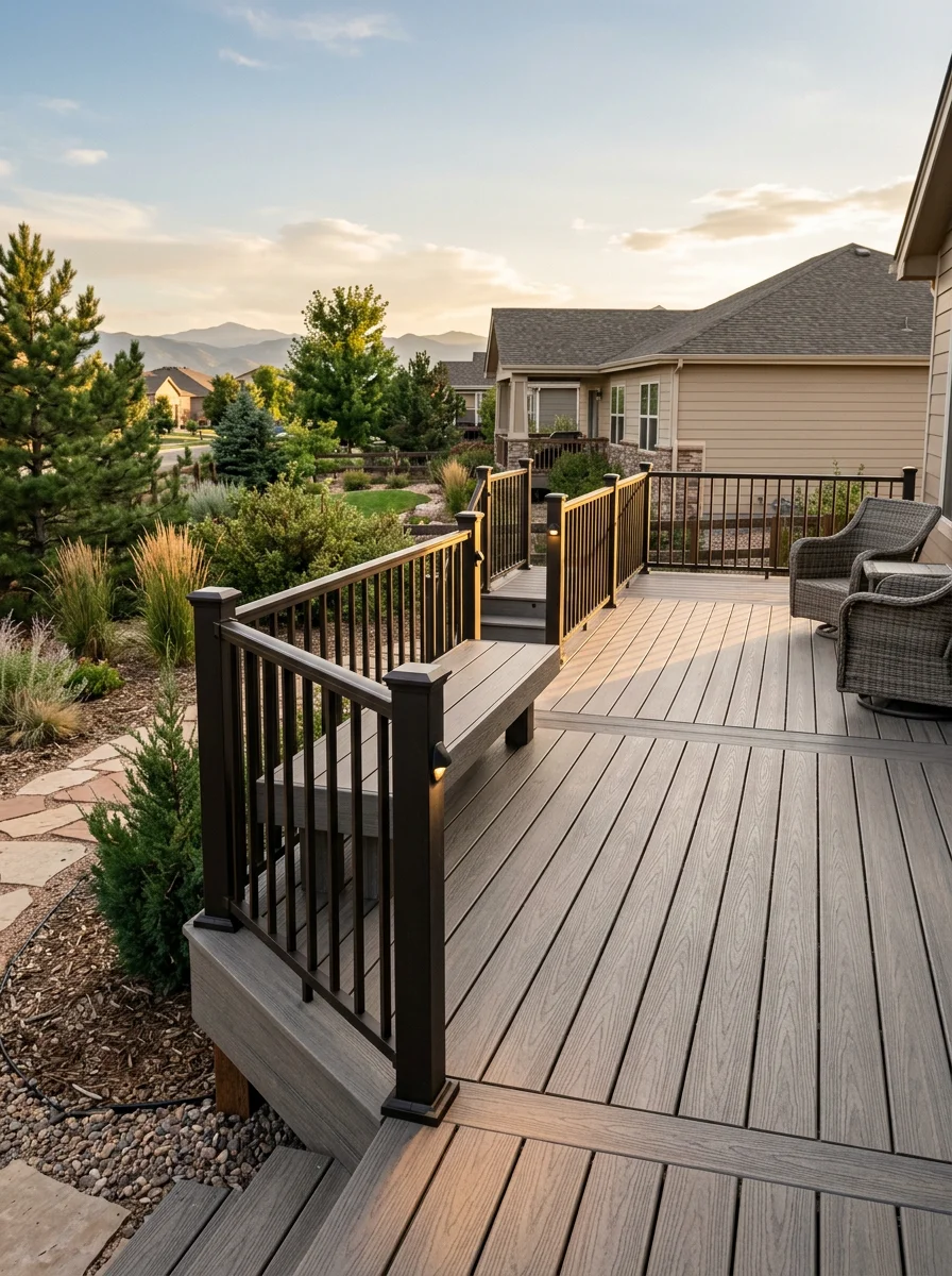 A finished basement living space in a Thornton, CO ranch home, showing framed walls, recessed lighting, and LVP flooring in a converted lower level.
